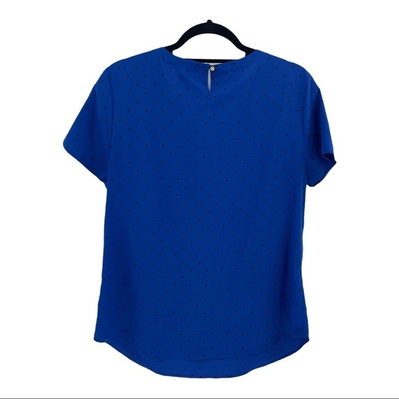 Merona Short Sleeve Keyhole Polka Dot Blouse Sz L - Picture 6 of 8